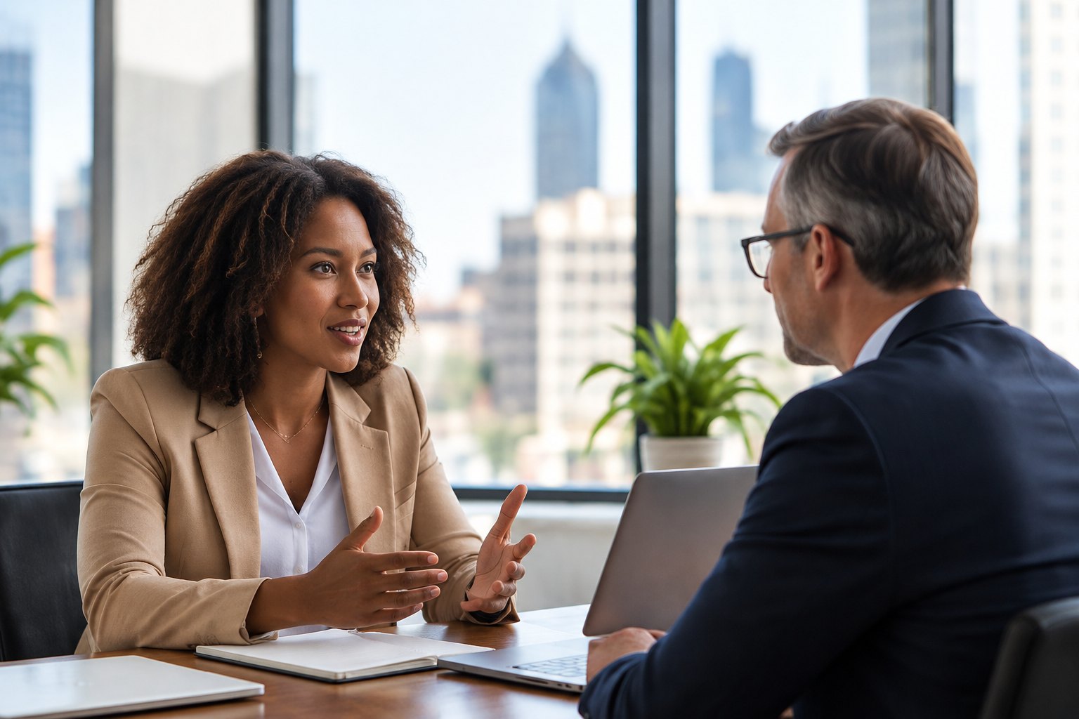 Client meeting with a financial advisor